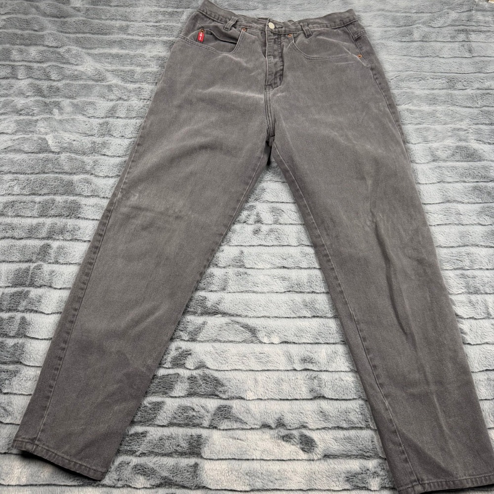 Vintage LEI Riding Wear Grey High Waisted Tapered Leg Jeans Made in USA Size M